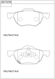 Комплект тормозных колодок (ASIMCO: KD1747W)