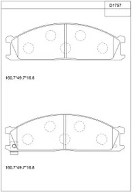 Комплект тормозных колодок (ASIMCO: KD1757)