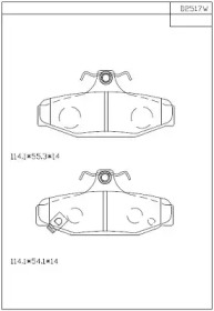 Комплект тормозных колодок (ASIMCO: KD2517W)