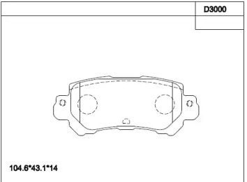 Комплект тормозных колодок (ASIMCO: KD3000)