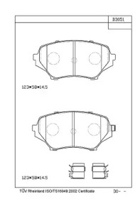 Комплект тормозных колодок (ASIMCO: KD3051)