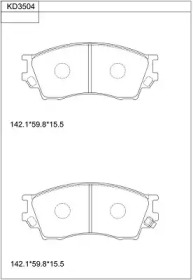 Комплект тормозных колодок (ASIMCO: KD3504)