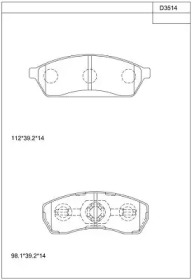 Комплект тормозных колодок (ASIMCO: KD3514)