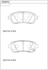 Комплект тормозных колодок (ASIMCO: KD3515)