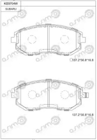 Комплект тормозных колодок (ASIMCO: KD3704W)