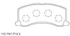 Комплект тормозных колодок (ASIMCO: KD3706)