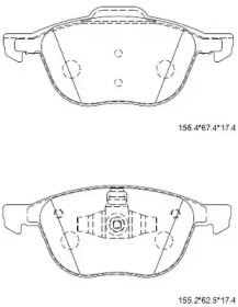 Комплект тормозных колодок (ASIMCO: KD3726)