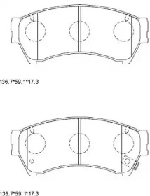 Комплект тормозных колодок (ASIMCO: KD3739)