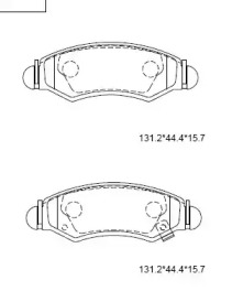 Комплект тормозных колодок (ASIMCO: KD3760)