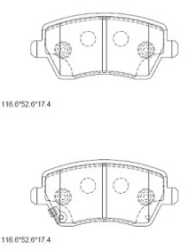 Комплект тормозных колодок (ASIMCO: KD3766)