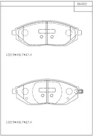 Комплект тормозных колодок (ASIMCO: KD6002)