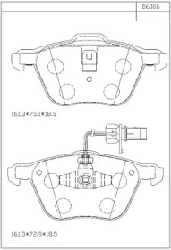 Комплект тормозных колодок (ASIMCO: KD6006)