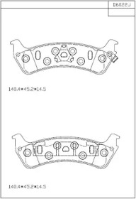 Комплект тормозных колодок (ASIMCO: KD6022)