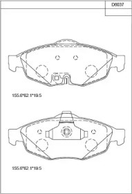 Комплект тормозных колодок (ASIMCO: KD6037)