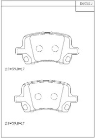 Комплект тормозных колодок (ASIMCO: KD6052)