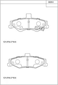 Комплект тормозных колодок (ASIMCO: KD6351)