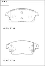 Комплект тормозных колодок (ASIMCO: KD6357)