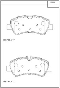 Комплект тормозных колодок (ASIMCO: KD6369)