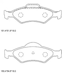 Комплект тормозных колодок (ASIMCO: KD6516)