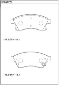 Комплект тормозных колодок (ASIMCO: KD6517W)