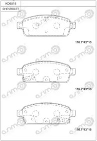 Комплект тормозных колодок (ASIMCO: KD6518)