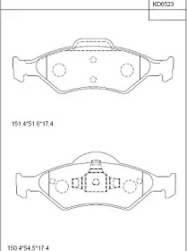 Комплект тормозных колодок (ASIMCO: KD6523)