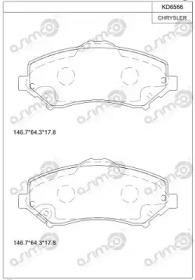 Комплект тормозных колодок (ASIMCO: KD6566)