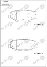 Комплект тормозных колодок (ASIMCO: KD6567)