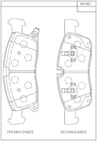 Комплект тормозных колодок (ASIMCO: KD6580)