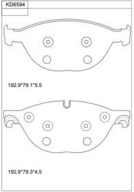 Комплект тормозных колодок (ASIMCO: KD6594)