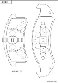 Комплект тормозных колодок (ASIMCO: KD6609)