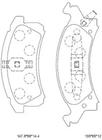 Комплект тормозных колодок (ASIMCO: KD6727)