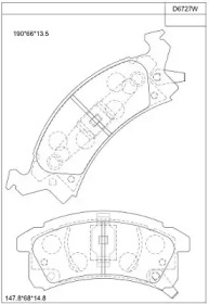 Комплект тормозных колодок (ASIMCO: KD6727W)