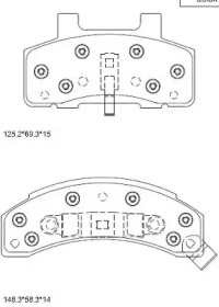 Комплект тормозных колодок (ASIMCO: KD6733)