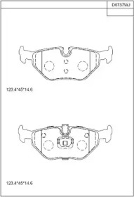 Комплект тормозных колодок (ASIMCO: KD6737W)