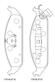 Комплект тормозных колодок (ASIMCO: KD6744)