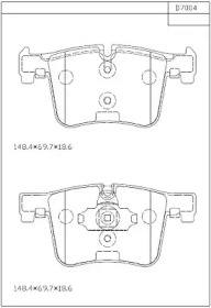 Комплект тормозных колодок (ASIMCO: KD7004)