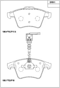 Комплект тормозных колодок (ASIMCO: KD7011)