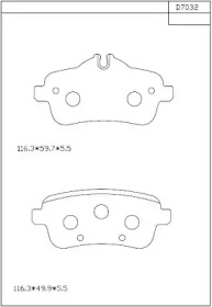 Комплект тормозных колодок (ASIMCO: KD7032)