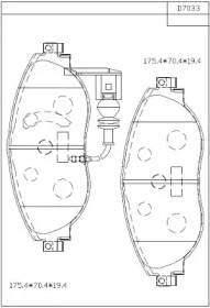 Комплект тормозных колодок (ASIMCO: KD7033)