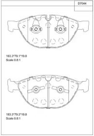 Комплект тормозных колодок (ASIMCO: KD7044)