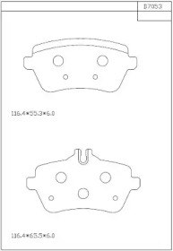 Комплект тормозных колодок (ASIMCO: KD7053)