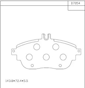 Комплект тормозных колодок (ASIMCO: KD7054)