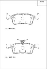 Комплект тормозных колодок (ASIMCO: KD7250)