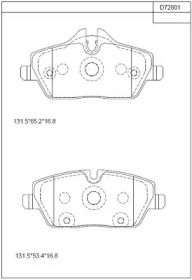 Комплект тормозных колодок (ASIMCO: KD72801)