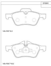 Комплект тормозных колодок (ASIMCO: KD72803)