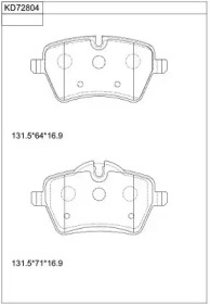 Комплект тормозных колодок (ASIMCO: KD72804)