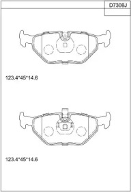 Комплект тормозных колодок (ASIMCO: KD7308)