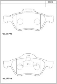 Комплект тормозных колодок (ASIMCO: KD7313)