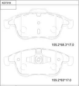 Комплект тормозных колодок (ASIMCO: KD7318)